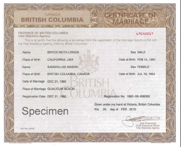 Canada Marriage Certificate Authentication