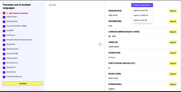 Multi-Language Bulk Translation Service