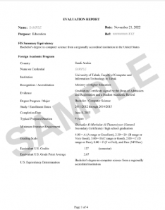Foreign Degree Evaluation Support