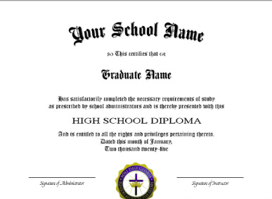 High School Diploma Processing